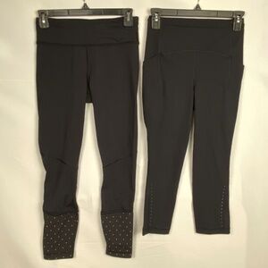 Lululemon Women Running tights Leggings Lot of 2 Sz 4 Reflective Inseam: 24 + 20